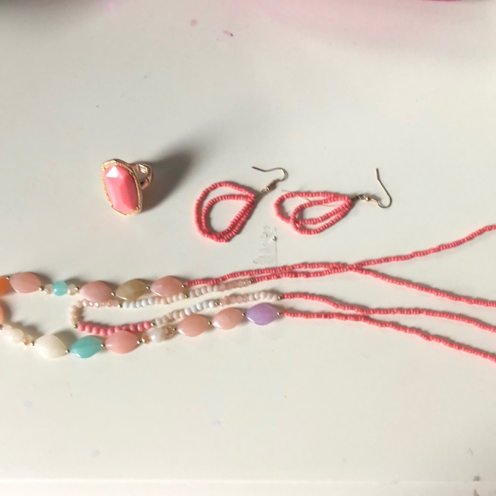 peach jewelry set